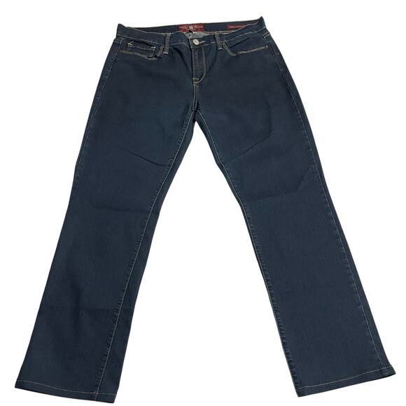 Lucky Brand Womens Jeans Size 14/32 Sofia Straight Mid Rise Dark Wash Denim - Picture 1 of 13